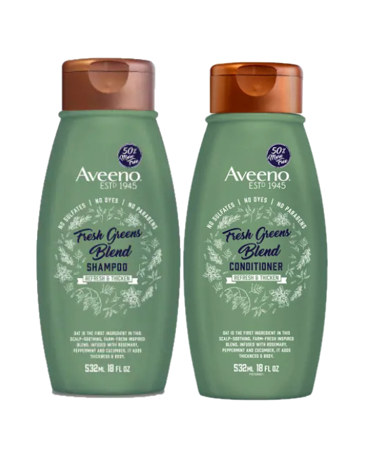 Aveeno Fresh Greens Blend Shampoo + Conditioner Set for Dry & Sensitive