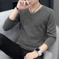 thumbnail image 2 of Suéteres masculinos, ropa popular coreana, suéter de punto para hombre, suéter casual de color sólido, suéter de cable de diseñador, prendas de punto nuevas en estilo sudadera, 2 of 5