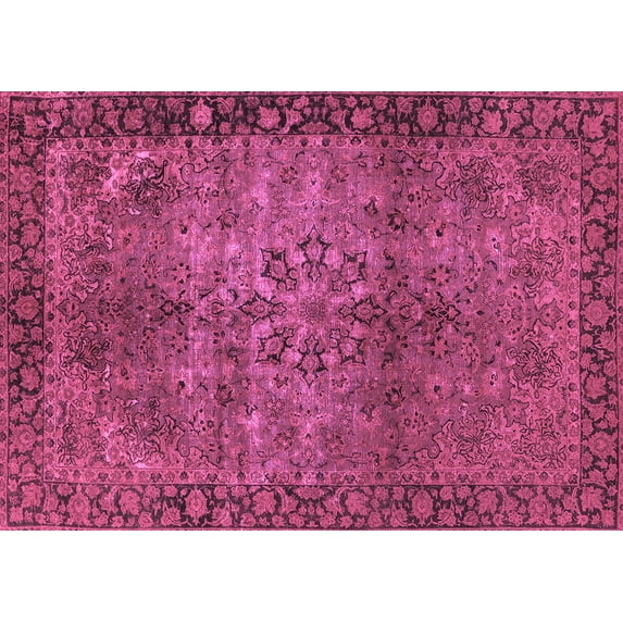 Ahgly Company Indoor Rectangle Oriental Purple Industrial Area Rugs, 8' x 12'
