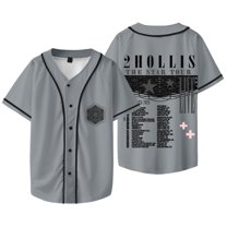 2hollis The Star Tour Merch Baseball Jacket Tee Unisex HipHop V-neck Short Sleeve T-Shirts