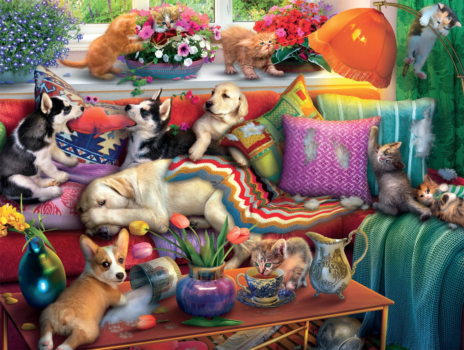 Buffalo Games Eduard Naughty Pets 750 Piece Jigsaw Puzzle for Adults Challenging Puzzle Perfect for Game Nights - Finished Puzzle Size is 24 x 18
