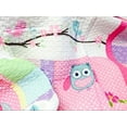 thumbnail image 2 of Owl Family 100% Hypoallergenic Cotton 3 piece Hand-Appliqued Quilt Set Bedroom Quilt Bedding Full/Queen Size Pink, 2 of 7