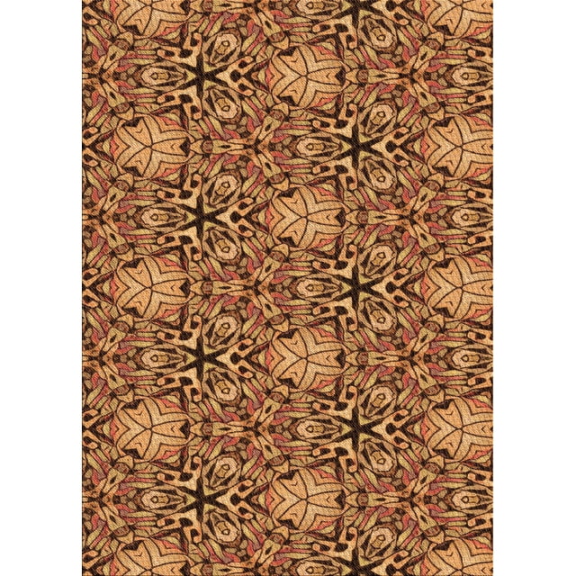 Ahgly Company Tapis Rectangulaire d'Intérieur Lavable en Machine Rouge Brun Transitionnel, 4 Pieds x 6 Pieds