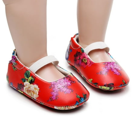

Christmas Clearance! SuoKom Toddler Kids Baby Girl Flower Print Cute First Walk Elastic Band Casual Shoes