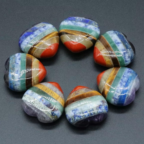 MATROOY 5pcs Natural Quartz Crystal Seven Chakras Heart Healing Meditation Ornaments
