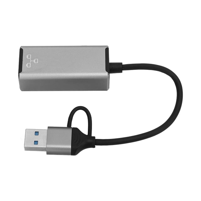 USB Computer Adapter, Portable Half Full Duplex Type C To Ethernet Adapter Automatic Adjustment for Laptops Smartphones
