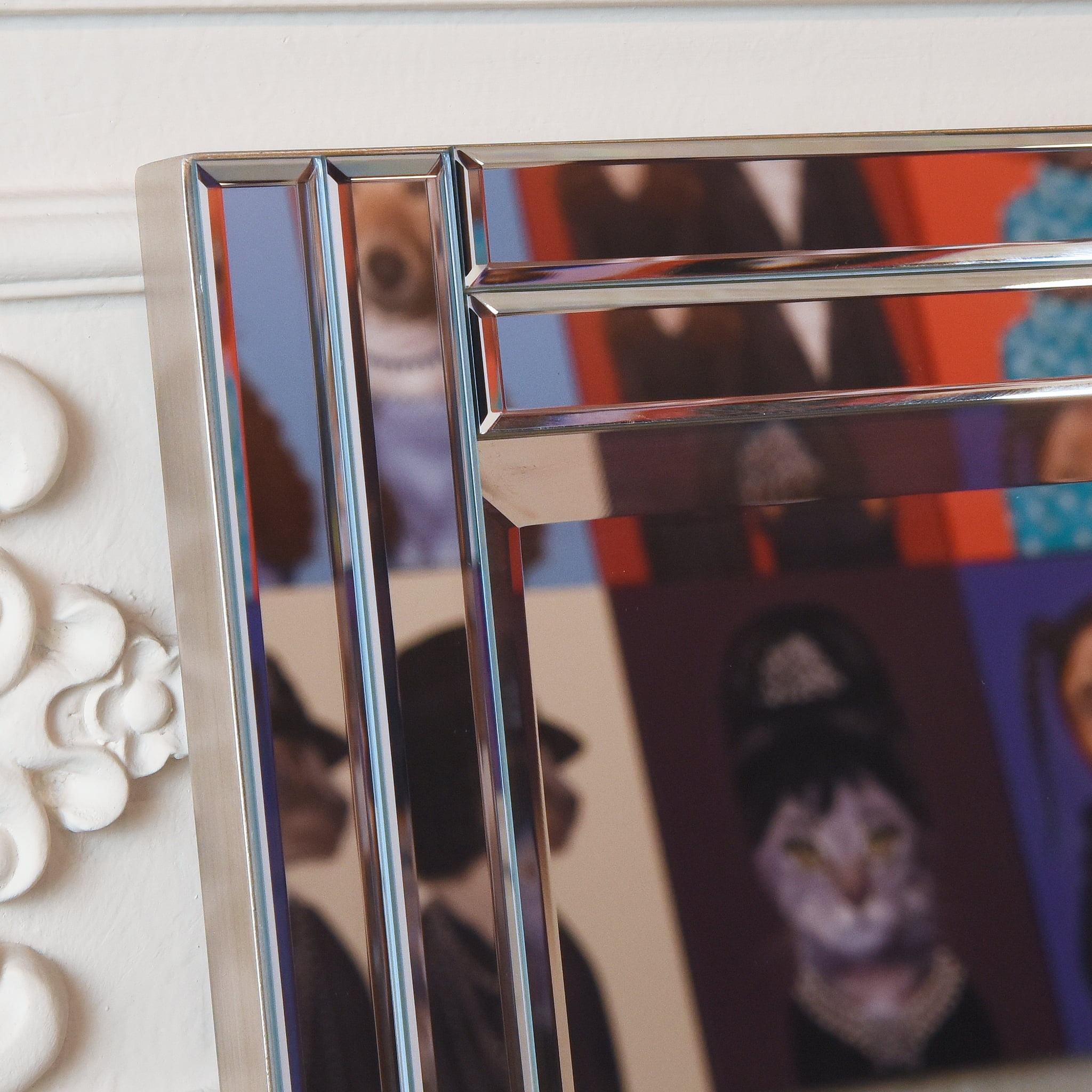Empire Art Direct Modern Stepped Beveled Rectangle Wall Mirror, 24" x 36", Ready to Hang