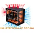 thumbnail image 4 of SAMA 2851 ATX Mid-Tower PC Gaming Case, High-Airflow, Sturdy Curved Tempered Glass Front, 4 ARGB PWM Fan Pre-installed with Fan Hub, Black, 4 of 6