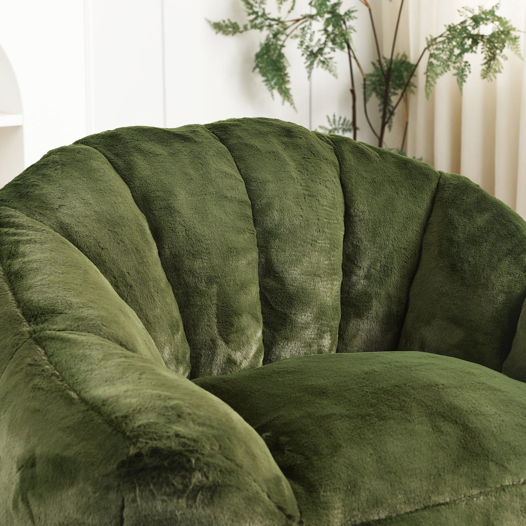 Bean Bag Chair for Adults and Kids, Oversized Bean Bag Sofa Chair with Armrests Stuffed High-Density Foam, Lazy Sofa Lounge Floor Sofa for Living Room,Bedroom Reading,Green