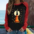 thumbnail image 2 of Camisas Para Mujer Camisetas de Gran Tamaño Manga Larga Moda Primavera Patchwork Impreso Cuello Redondo Camisetas Casuales Odeerbi  ODB134454, 2 of 5