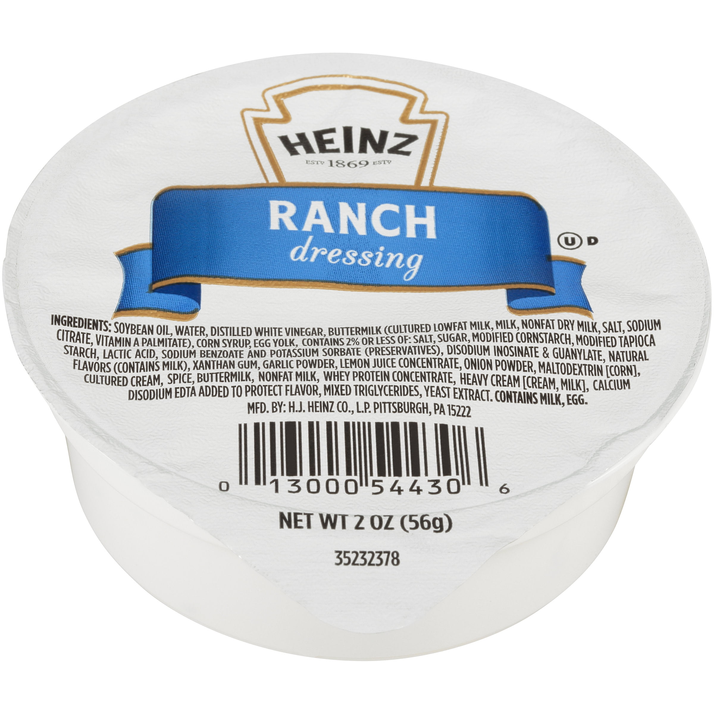 House Blend Ranch Sauce 1 oz. Portion Cups - 100/Case