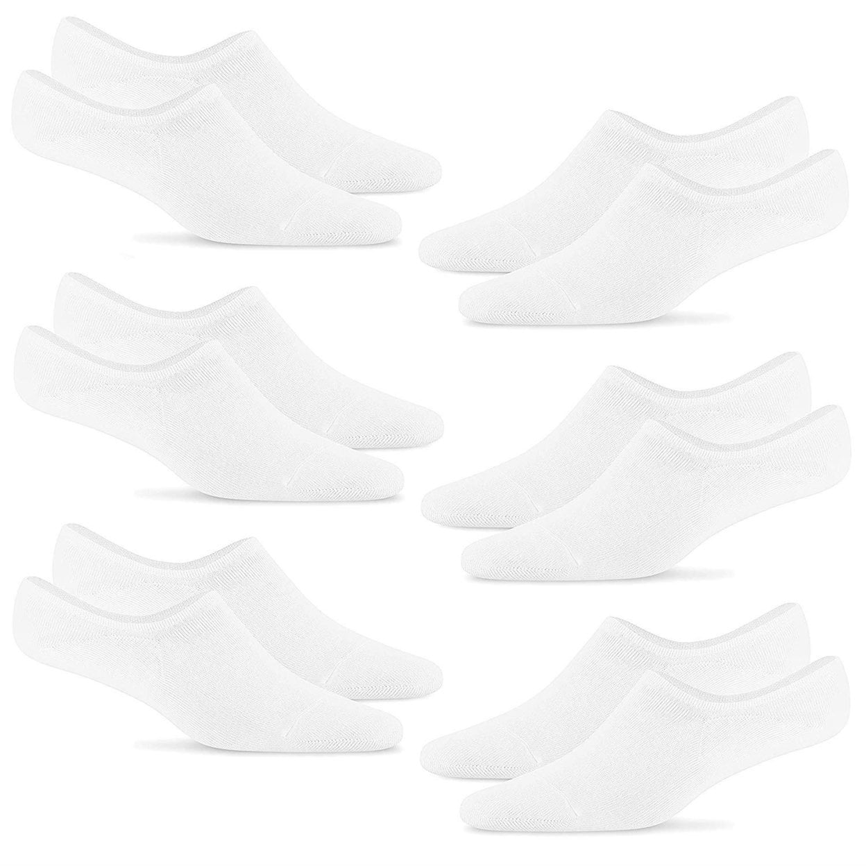 Steven's Socks Low Cut Invisible Mens 712 Women 8.513.5 Unisex AntiSlip LowCut No Show White