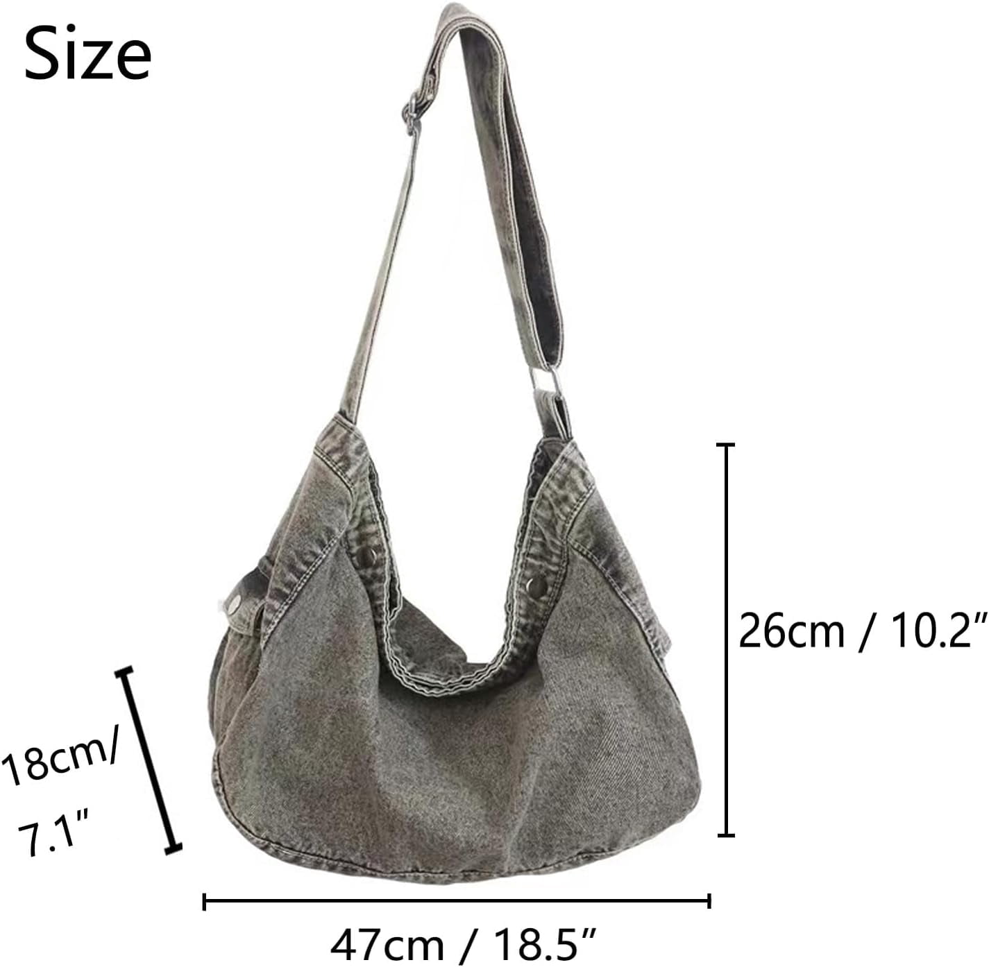 Denim Canvas Messenger Bag Large Crossbody Bag with Multiple Pockets Casual Shoulder Aesthetic Tote Bag for Women and Men