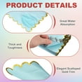 thumbnail image 3 of Uxcell 50 Pcs Scalloped Cocktail Napkins with Gold Foil Edges, 5 x 5 Inch Disposable Scalloped Paper Napkins for Wedding Engagement Anniversary Party Tableware Decorations, Light Blue, 3 of 7
