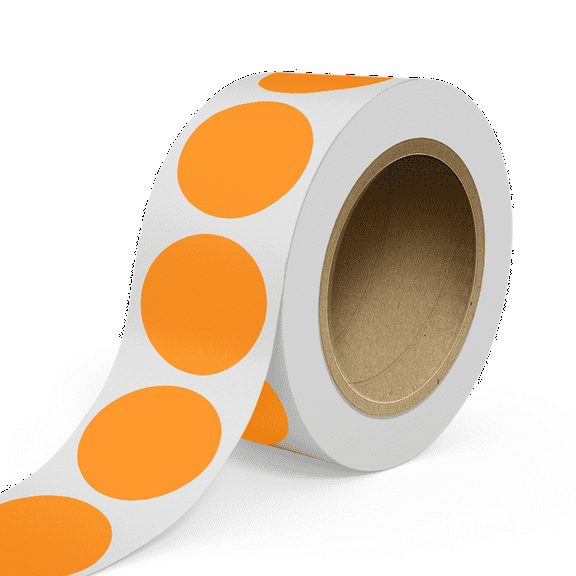 JAM Paper Standard Round Label Rolls, Circular, 3.5 Inch, Neon Orange, 125 Labels/Roll