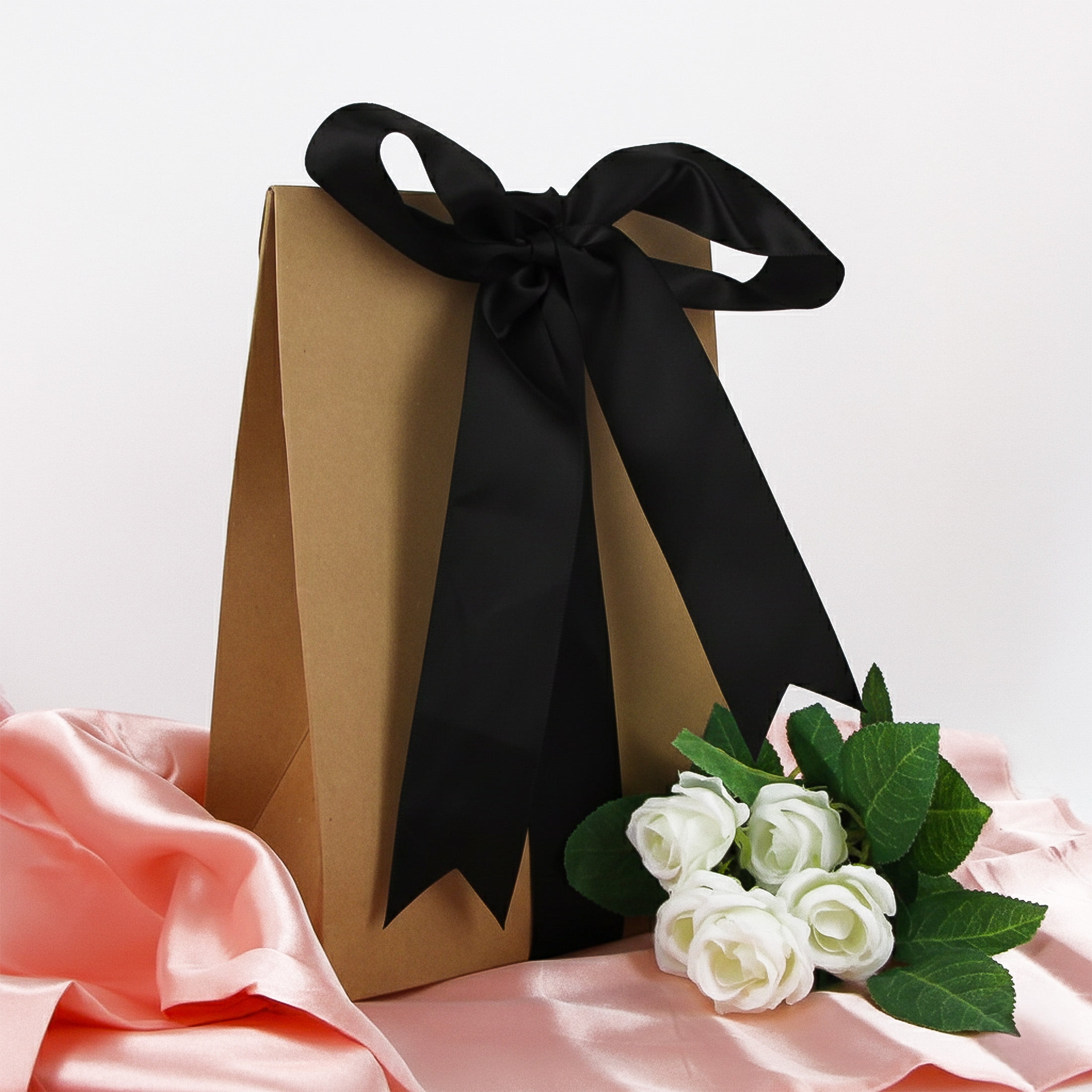 UNIQUE CREATIV, Ribbon, Single Face Satin, Black, 100% polyester, 25mm x 5.5m ( ⅞" x 6 yds)