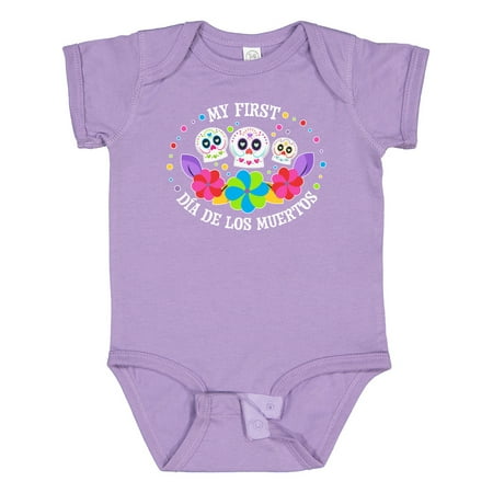 

Inktastic My 1st Dia De Los Muertos with Sugar Skulls and Flowers Gift Baby Boy or Baby Girl Bodysuit