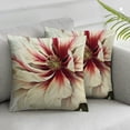 thumbnail image 3 of nygtbtfer  Peony Flower Throw Pillow  Red and White Floral Decorative Pillow Cases Polyester Linen Cushion Covers for Sofa Couch Bedroom Home Decor Set of 2 12x12in, 3 of 7