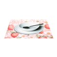 thumbnail image 3 of Strawberry and Floral 4 PCs Placemats Set Linen Non-Slip Table Mat Rectangular Washable for Dining Kitchen Party 12"x18", 3 of 8