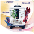 thumbnail image 2 of Acuario Mini  Bloosom 6 Lts Acrílico Filtro Interno Luz Led Negro, 2 of 4