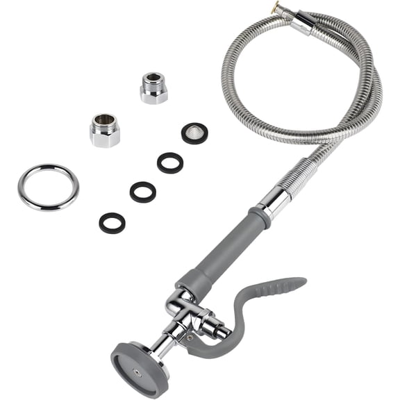 Pre-rinse GANGZI with Spray Valve 38 Inch Flexible Stainless Dish Sprayer GANGZI with Sprayer Nozzle Head GANGZI Kit for Commercial Kitchen Sink Faucet (Gray)