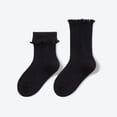 thumbnail image 2 of Chaussettes Décontractées Mi-Mollet pour Filles Hiver Automne à Bordure Filandreuse, 2 of 5