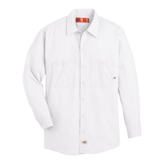 Dickies Occupational Workwear LL535WH 5XL Polyester/Cotton Men's Long Sleeve Industrial Work Shirt, 5X-Large, White