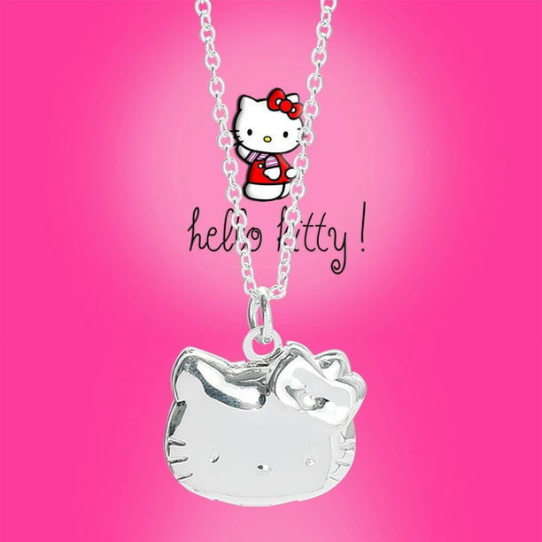 Kawaii Anime Sanrio Hello Kitty 925 Silver Color Necklace Cute K T