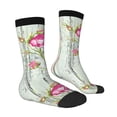 thumbnail image 3 of Uemuo Vintage Wood Background with Floral Pattern Women's Crew Socks, Soft Durable Breathable Moisture-Wicking with Odor Control Cotton socks, 3 of 9