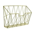 thumbnail image 2 of Tnarru Magazine Rack, Wall Mounted File Holder, Decorative Metal Multifunctional Mail Organizer Newspaper Holder for Documents, Book Gold, 2 of 8