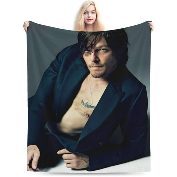 Blanket Norman Reedus Soft and Comfortable Warm Fleece Throw Blankets Yoga Blankets Beach Blanket Picnic Blankets Gift for Dorm Room Office Decor Sofa Bed Camping Travel All Season