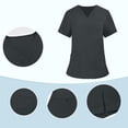 thumbnail image 5 of VV AVEORS Scrubs For Women Set Medical Uniform Stretch Short Sleeve Vneck Top & Straight Leg Pants With Mutli Pockets Gray S, 5 of 5