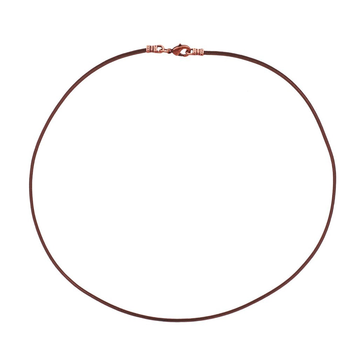 Antique Copper 1.8mm Fine Brown Leather Cord Necklace