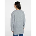 thumbnail image 4 of Time and Tru Women's Open Front Cardigan Sweater with Long Sleeves, Sizes XS-XXXL, 4 of 6