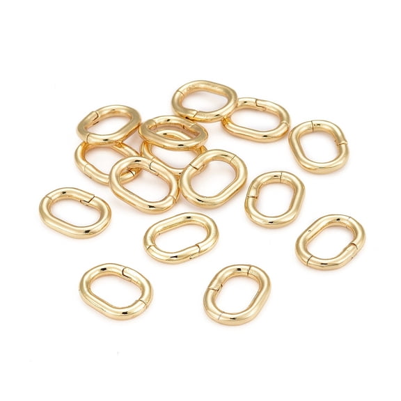 Brass Twister Clasps Long-Lasting Plated Oval Real 18K golden Plated 13x10x2mm Inner Diameter: 9x5.5mm