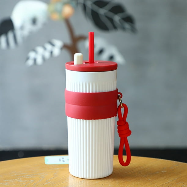 pstuiky Vaso de agua a prueba de quemaduras|vaso de agua con pajita de plástico resistente al calor|vaso de agua para barra de hielo