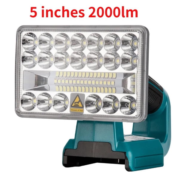 Linterna LED Inalámbrica de 5 Pulgadas 2000lm 18V Luz de Trabajo Linterna para Lámpara LED Ma*kita sin Batería USB Foco de Iluminación de Emergencia para Exteriores
