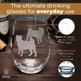 thumbnail image 4 of Greenline Goods Pug Stemless Wine Glasses (Set of 2) - Unique Gift for Dog Lovers - Hand Etched with Breed Name on Bottom, 4 of 6