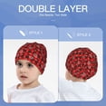 thumbnail image 6 of Honeii Snowflakes On A Buffalo Plaid Print Kids Knit Beanie Watch Hat ,Knit Cap for Boys and Girls, 6 of 7
