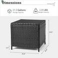 thumbnail image 2 of ETHFRFOutdoor Side Table with Storage, 27-Gallon Patio Deck Box Outdoor Wicker Side Table for Poolside Balcony Storage Table (Black, Square)，Black, 2 of 14