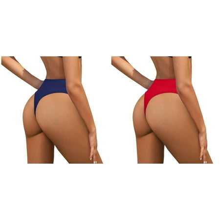 (2-Pack) 2025 New Women Plus Size High Womens Swimsuit Tops Medium Waist Bikini Bottoms Swim Briefs Beach Shorts Ruched Bottom High Cut Swim Bottom Full Coverage Swimsuit Bottom Sports Yoga