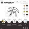 thumbnail image 5 of Kingston Brass KS288SN Essex 7" Center Deck-Mount Clawfoot Tub Faucet with Hand Shower, Brushed Nickel, 5 of 6