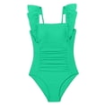thumbnail image 4 of Shachafan Girls Piece Swimsuit With Ruffle And Pleated Design Comfortable Swimwear For Toddlers And Kids Kids Swim Suit with Shorts, 4 of 4