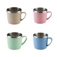 thumbnail image 3 of Bewildely Taza de café de acero inoxidable, tazas para beber en la escuela para el hogar, taza para beber agua, leche, soporte para vasos, contenedores de Mostrada Verde claro Bewildely HA081156-03, 3 of 6
