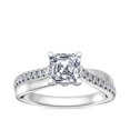 thumbnail image 1 of 0.70 Ct Asscher Cut Natural Diamond Unique Solitaire with Accents Ring for Anniversary Solid 18K White Gold Size 4, 1 of 8
