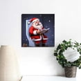 thumbnail image 3 of JEUXUS Christmas Canvas Wall Art Funny Santa Claus Sitting on Toilet,Oil Painting Prints Artworks Picture Stretched and Framed,Watercolor Red Clothe Xmas Wall Decor for 16x16in, 3 of 4