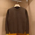 thumbnail image 4 of Suéteres de cuello redondo de color sólido de moda coreana para otoño para hombres, suéter de punto informal de manga larga, moda de calle alta, 4 of 5