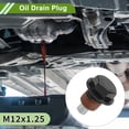 thumbnail image 2 of Unique Bargains Universal Oil Drain Plug Anti Leakage Oil Pan Drain Bolt Screw Thread Repair Aluminum 2 Set with Gasket Black Red Magnetic M12x1.25, 2 of 7