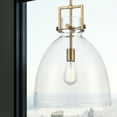 thumbnail image 7 of Innovations Lighting 411-1SL-BB-G412-14CL Newton Bell 14" Wide Pendant - Brass, 7 of 7