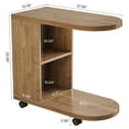 thumbnail image 5 of Tribesigns 27.56 Inch C Shaped Sofa End Table, Mobile Bed Side Table with Storage, Small Over Couch Table for Living Room, Bedroom, Rustic Brown, 5 of 6